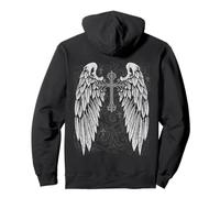 Grunge Wings Angel on Back Cross y2k 2000s Goth Emo Harajuku Sweat à Capuche