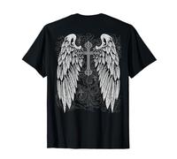 Grunge Wings Angel on Back Cross y2k 2000s Goth Emo Harajuku T-Shirt