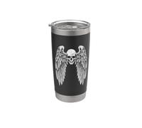 Grunge Wings Angel On Back Skull y2k 2000s Goth Emo Harajuku Gobelet isotherme en acier inoxydable double paroi
