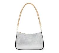 Grungy Sac à main en pierre de ciment naturel blanc pour femme avec fermeture éclair et sangle en chaîne