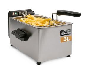 Grunkel Friteuse à huile FRYPRO-3SS avec 2000 W et cuve en acier inoxydable avec technologie de zone froide, capacité de 3 litres et contrôle de température jusqu'à 190 °C