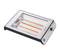 Grunkel Grille-pain plat pour 4 tranches de 600 W TSP-INOX avec 6 niveaux de minuterie et signal acoustique de finition. Comprend un bac ramasse-miettes amovible (inox)