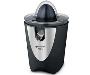 Grunkel - Presse-agrumes électrique pour oranges ou agrumes - Deux cônes interchangeables - Embout en acier inoxydable - Filtre à pulpe (noir)