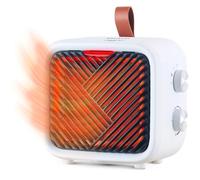 GRUNKEL Radiateur soufflant en céramique CF-1500 cm, 1500 W, 2 niveaux, thermostat réglable, protection anti-basculement et anti-surchauffe, panneau en céramique, ventilateur indépendant, portable