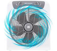 Grunkel - Ventilateur de sol puissant et léger - Box Fan - Circulateur d'air avec minuterie de 60 minutes et 3 vitesses. Pales de 30 cm de diamètre, fonction oscillation. - 50 W (blanc)
