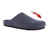 GRUNLAND Chaussons de maison pour homme SOAVE semelle en feutre et semelle intérieure RESOFT recouverte feutre + décapsuleur, Bleu Royal Silent, 41 EU