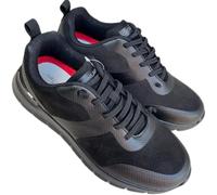 GRUNLAND Chaussures femme extra légères en microfibre Baskets Slipon Freewalk Simili cuir et tissu, Noir , 38 EU