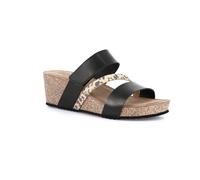 Grunland ERSI CB1852 Pantoufles pour animaux avec talon compensé en liège, Noir multicolore, 37 EU