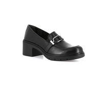 Grunland Mocassin en cuir à talons larges | ROLA SC6121, Noir , 39 EU