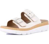 GRUNLAND MOLL femme Chausson confort avec double boucle réglable, semelle intérieure amovible en cuir Drysoft, semelle moulée et talon compensé de 4 cm
