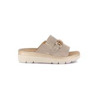Grunland Pantoufle avec Bride Maxi en Cuir et Accessoire | MOLL CE0481 Beige 38