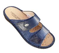 Grunland Sandales confort femme en cuir réglables avec déchirure et semelle amovible fabriquées en Italie, avio, 38 EU