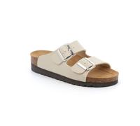 Grunland Sandales Pour Femme Avec Semelle En Cuir Deux Bandes Anatomiques Beige