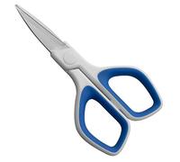 Grunwerg ciseaux universels pour l’Artisanat en acier inoxydable - 135mm, 5.5“, bleu et blanc, pour le papier et tissu