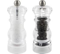 Grunwerg gmill lot de 2 moulin à Poivre et à Sel réglable en acrylique, verre et céramique - hauteur de 14cm