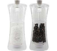 Grunwerg gmill Lot de 2 Moulins à Poivre et à Sel combiné an acrylique et céramique - hauteur de 13cm, carré