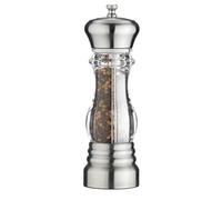 Grunwerg Moulin à sel et à poivre double, acier inoxydable, argent, 22 cm