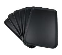 Grunwerg Plateau alimentaire rectangulaire non slip avec surface en caoutchouc haute adhérence, 65 x 45 cm, lot de 6