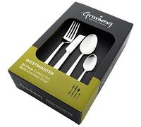 Grunwerg Westminster Ensemble de couverts 24 pièces, acier inoxydable 18/10, 6 fourchettes de table, couteaux de table, cuillères à café, cuillères à dessert