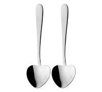 Grunwerg Windsor Carded Cuillères à dessert en forme de cœur, 2 pièces, acier inoxydable 18/0