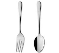 Windsor Carded nouveau ensemble de cuillère et fourchette de service sur l’emballage rouge/noir - acier inoxydable 18/0, fini miroir, accessoire cardé SVGFWDR/C