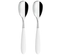 Rockingham Forge Yin and Yang Lot de 2 cuillères à café de luxe en acier inoxydable 18/10 - poignées en blanche, plastique PBT