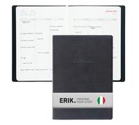 Grupo Erik: Agenda 2025/2026 en italien - Agenda hebdomadaire A5, agenda pour rendez-vous, intervalles de 30 minutes et espace notes, couverture souple noire, juillet 2025 - août 2026