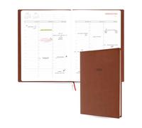 Grupo Erik: Agenda 2025 en italien - Agenda hebdomadaire 2025 A4, agenda pour rendez-vous, intervalles de 30 minutes et espace notes, couverture souple marron, planificateur hebdomadaire, annuel et