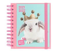 Grupo Erik - Agenda Scolaire 2021 2022 Studio Pets Rabbits | Agenda Journalier d'Août à Juin - Agenda Spirale 14,5x16 cm | Idéal pour le Collège ou le Lycée