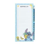 Erik – Bloc-notes magnétique frigo Stitch Disney – Aimant, crayon, feuilles 10×21 cm – Bleu ciel