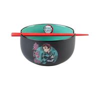 Grupo Erik - Bol Ramen Demon Slayer en Céramique avec Baguettes - Ramen Bowls- 900 ml - Cadeau pour fan d’anime - Bol avec baguette incluses