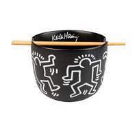 Grupo Erik - Bol Ramen Keith Haring | 1,4L avec Baguettes | Objet Kawaii Japonais