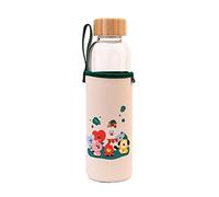Grupo Erik - Bouteille en Verre BT21 - Capacité 50 cl | Avec Bouchon en Bambou et Protection | Inclut un Étui en Néoprène avec Dragonne | Gourde en verre Borosilicate
