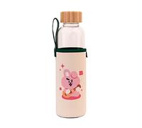 Grupo Erik - Bouteille en Verre BT21 Cooky - Capacité 50 cl | Avec Bouchon en Bambou et Protection | Inclut un Étui en Néoprène avec Dragonne | Gourde en verre