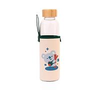 Grupo Erik - Bouteille en Verre BT21 Koya - Capacité 50 cl | Avec Bouchon en Bambou et Protection | Inclut un Étui en Néoprène avec Dragonne | Gourde en verre