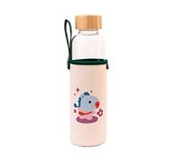 Grupo Erik - Bouteille en Verre BT21 Mang - Capacité 50 vec Bouchon en Bambou et Protection, Inclut un Étui en Néoprène avec Dragonne, Gourde en verre