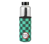 Grupo Erik - Bouteille en Verre Demon Slayer - Capacité 50 cl | Avec Étui en Néoprène, Gourde en verre Borosilicate, Bouteille Kimetsu No Yaiba
