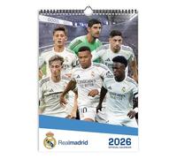 Grupo Erik - Calendrier 2026 Mural Grand Format Real Madrid - Calendrier Mural 2026 Mensuel : Format A3 │ Idee Cadeau : Calendriers Muraux │ De Janvier à Décembre (29,7x42 cm)