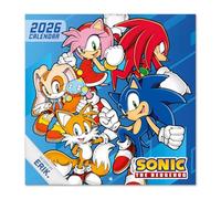 Grupo Erik - Calendrier 2026 Mural Sonic - Calendrier Mural 2026 Mensuel │ Idee Cadeau : Calendriers Muraux │ De Janvier à Décembre : Espace pour notes et Illustrations décoratives (30x60 cm)
