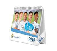 Grupo Erik - Calendrier de Bureau 2026 Real Madrid | Calendrier Mensuel 17x20cm - De Janvier à Décembre 2026