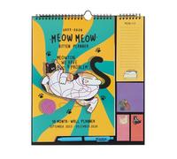 Grupo Erik - Calendrier Meow Meow - de Septembre 2025 à Décembre 2026 | Planificateur Mensuel 16 mois, Calendrier Familial 2025 2026 avec Crochet