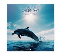 Grupo Erik - Calendrier Mural 2026 Dauphins | Calendrier Mensuel 2026-30x60cm - De Janvier à Décembre
