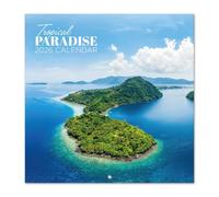 Grupo Erik - Calendrier Mural 2026 Paradis Tropicaux | Calendrier Mensuel 2026-30x60cm - De Janvier à Décembre