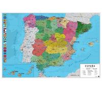 Grupo Erik - Carte Espagne Physique et Politique - Espagnol - Papier Glacé - 91x61cm