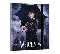 Grupo Erik - Classeur A4 4 Anneaux Mercredi Addams | Classeur Rigide 4 Anneaux, Format 27 x 32 cm | Fournitures Scolaire, Organiseurs, Fournitures de Bureau