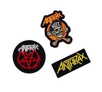 Grupo Erik - Set de patchs thermocollants Anthrax | Set de 3 patchs adhésifs pour tissus, patchs personnalisés Anthrax, patchs de groupes metal, patchs de musique, gadgets Anthrax