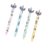 Grupo Erik | Lot 4 Stylos Stitch, Stylos Effaçables à Encre Bleue | Fournitures Scolaires Disney, Cadeau Enfant, Cadeau Fille, Stylo Bille