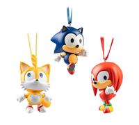 Grupo Erik - Lot de 3 Décorations Noël Sonic, Tails et Knuckles | Boules de Noël Originales en Résine, Décorations Sapin de Noël