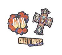 Grupo Erik Lot de 3 écussons à thermocoller ou à coudre pour vêtements ou sacs à dos - Cadeau de moins de 6,8 kg - Guns N' Roses Merch