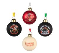 Grupo Erik - Lot de 4 Décorations de Noël Stranger Things | Boules de Noël Originales, Décoration Sapin Stranger Things, Décorations Sapin de Noël Stranger Things